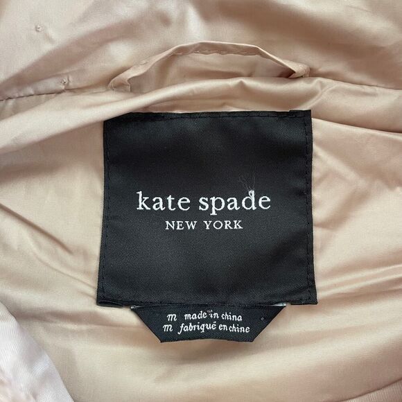 NWT Kate Spade Quilted Long Vest Hooded Soft Clay - Size: Medium - Picture 3 of 11